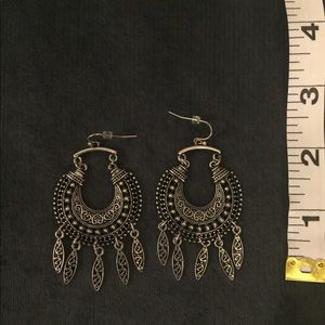 Burnished silver Bohemian style earrings